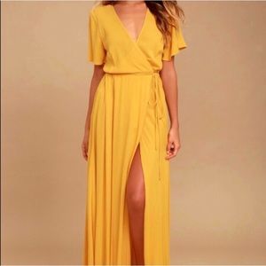 Lulus yellow wrap dress!